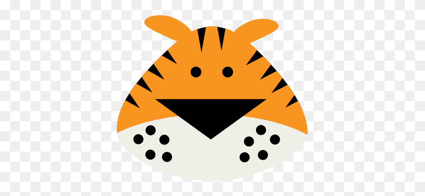 377x328 Tiger Face Clip Art - Tiger Cub Clipart