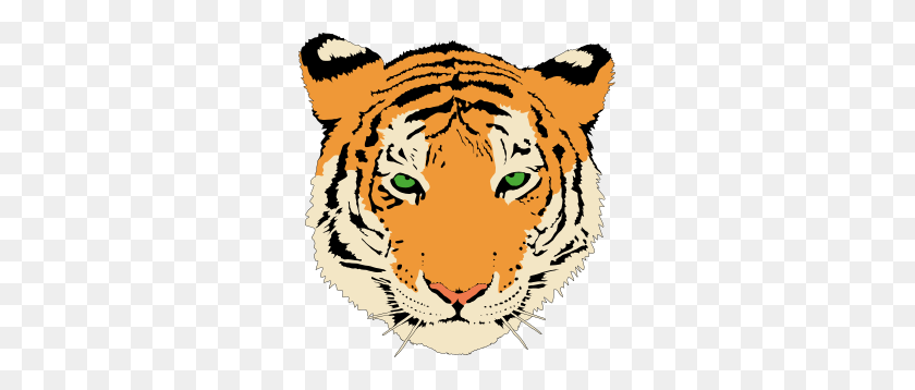 291x298 Tiger Face Clip Art Black And White - Saber Tooth Tiger Clipart