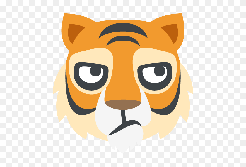 512x512 Тигр Лицо Emoji Значок Вектор Скачать Бесплатно Векторные Логотипы Искусства - Тигр Силуэт Png