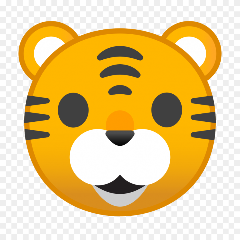 1024x1024 Значок Лицо Тигра Ното Смайлики Животные Набор Иконок Природы Google - Лицо Тигра Png