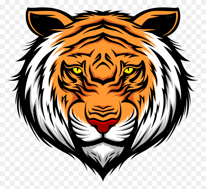 2999x2742 Tigre Mascota Logotipo De La Cabeza De Descarga - Tigre Logotipo Png