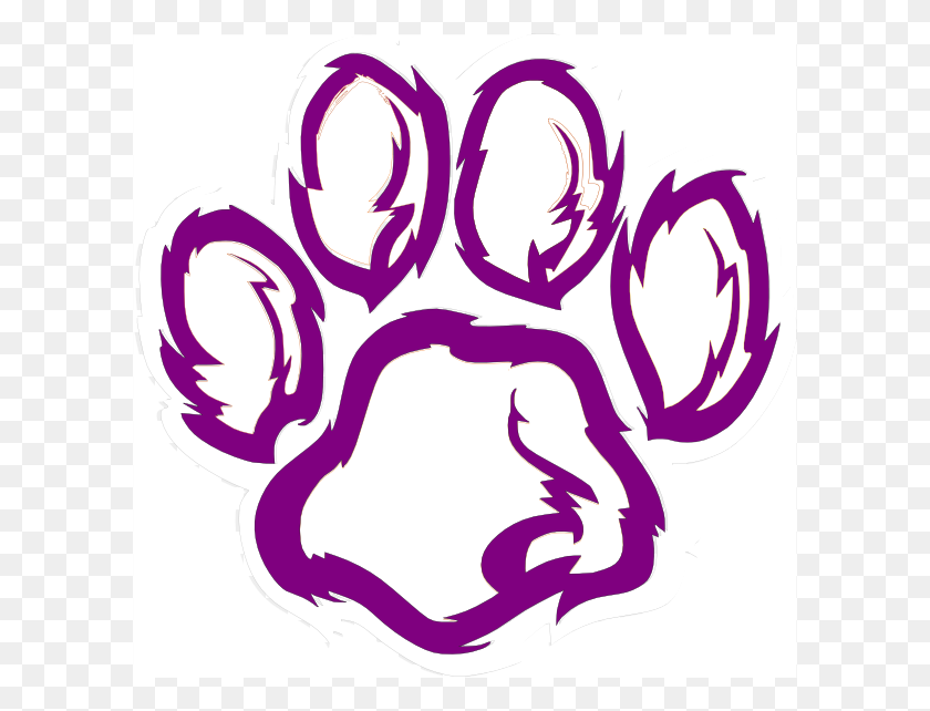 600x582 Tiger Paw Clipart Black And White - Paw Clipart Black And White