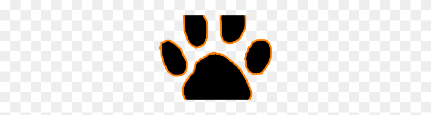 220x165 Tiger Paw Clipart Black Tiger Paw Print With Orange Outline Clip - Tiger Paw Clipart
