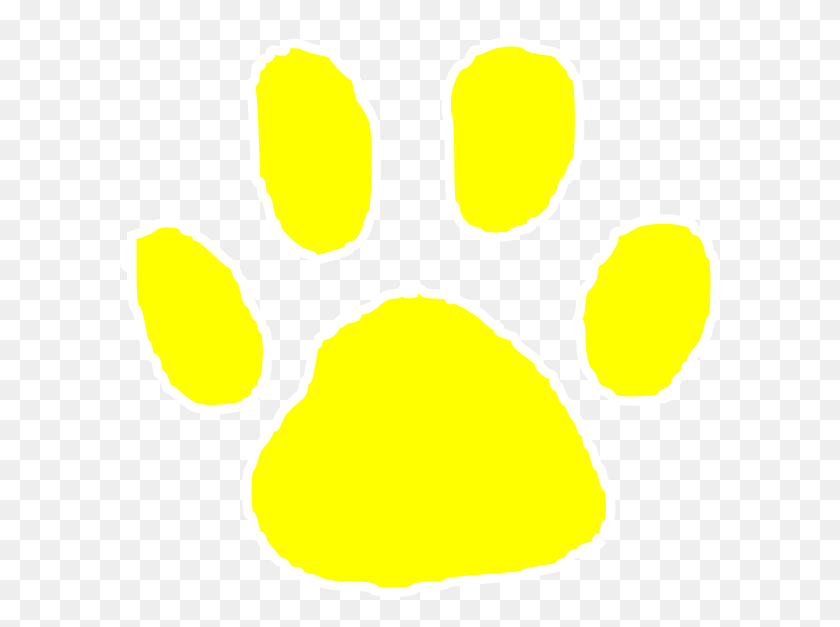 600x567 Tiger Paw Yellow Clip Art - Tiger Paw PNG