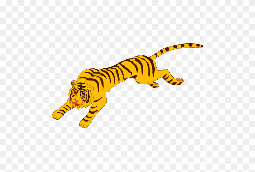 508x508 Tiger Running Clipart - Saber Tooth Tiger Clipart