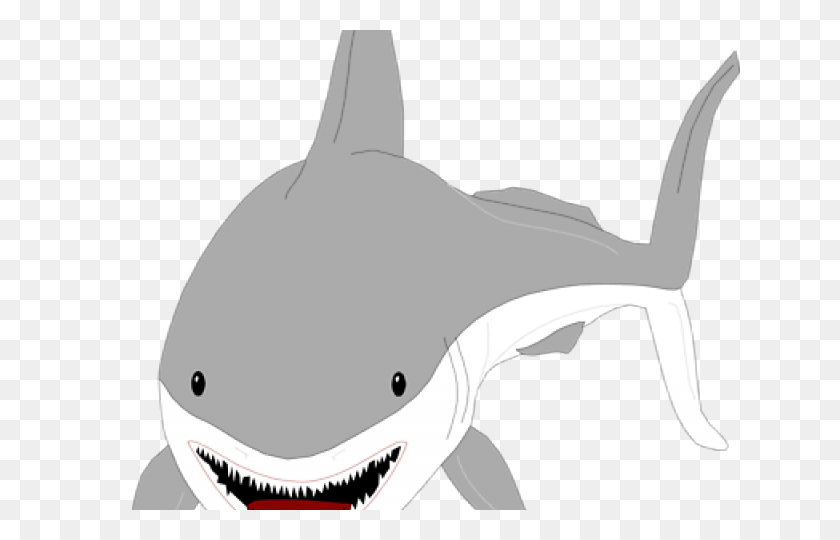 640x480 Tiburón Tigre Clipart Silueta Blanca - Silueta De Tigre Png