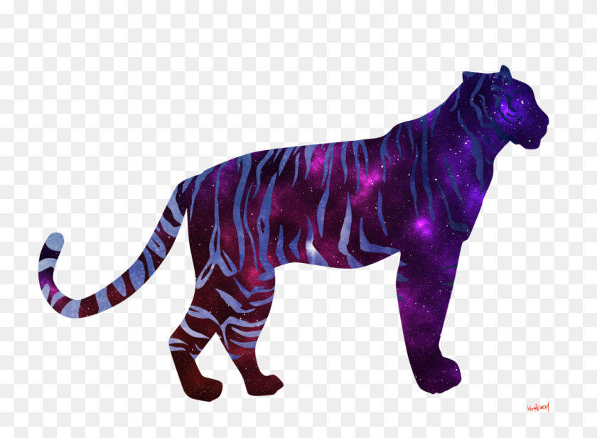 1024x731 Tiger Space Silhouette - Tiger Silhouette PNG