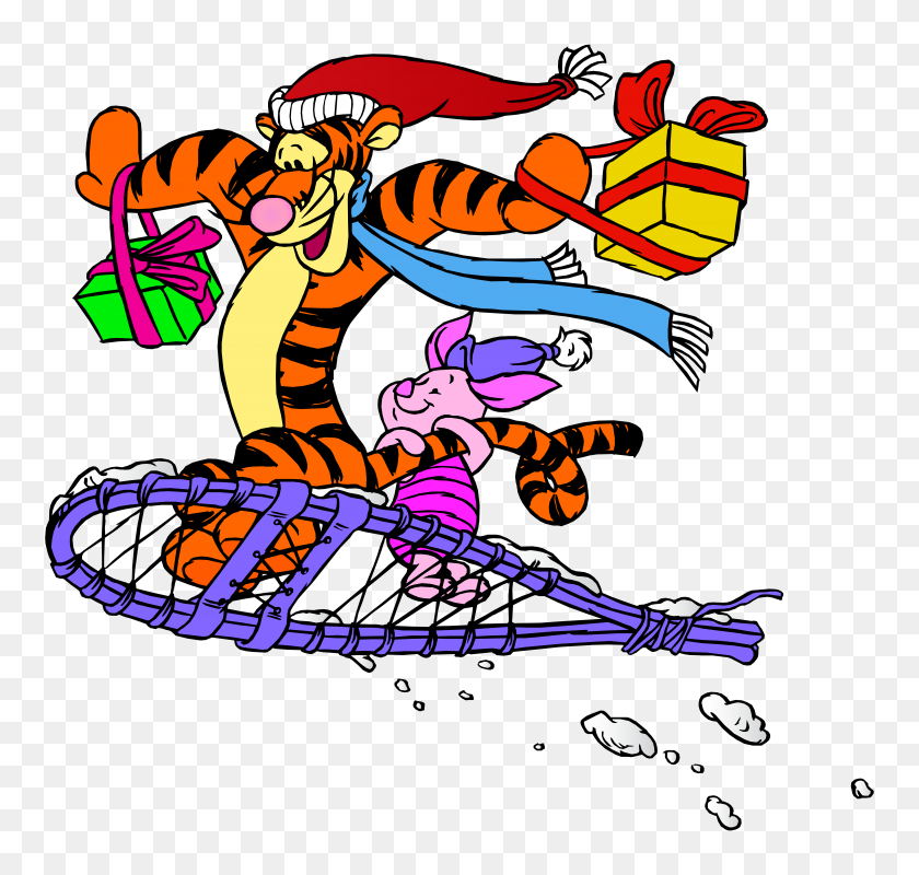 8000x7591 Тигр И Поросенок Рождество Png Картинки - Реалистичный Фантастический Клипарт