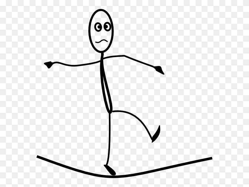 600x569 Tight Rope Walker Stickman Clip Art - Rope Clipart