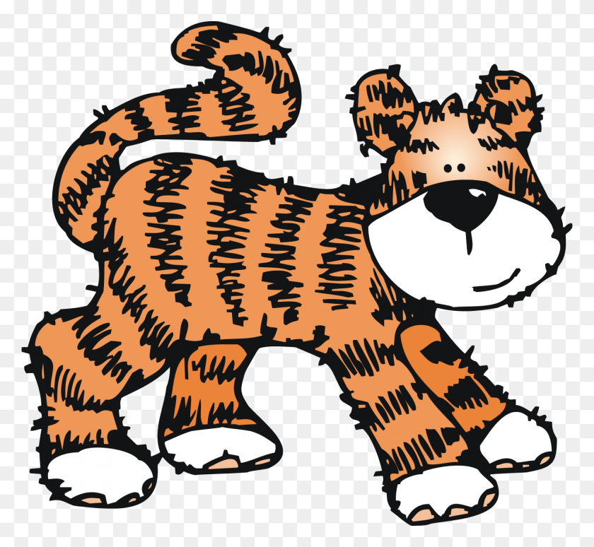 1400x1282 Tigres Clipart Acción De Gracias - Clemson Tiger Clipart