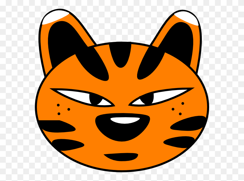 600x563 Tiiger Clipart Silly - Tiger Clipart Face