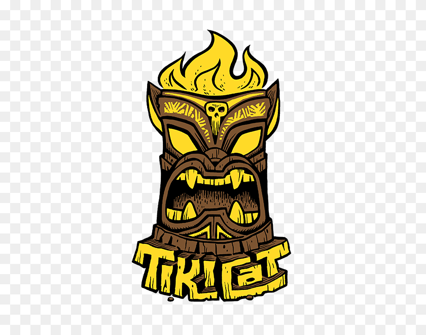 600x600 Tikicat Logotipo De La Etiqueta Engomada De Motivo De Tiki - Tiki Png