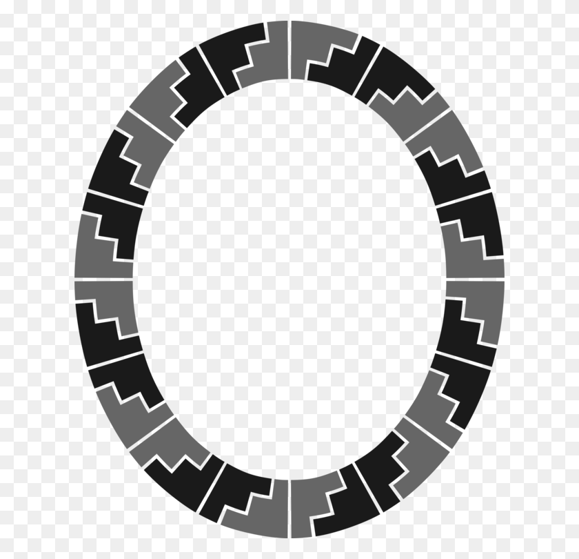 624x750 Tile Art Nouveau Circle Wheel - Wheel Clipart Black And White