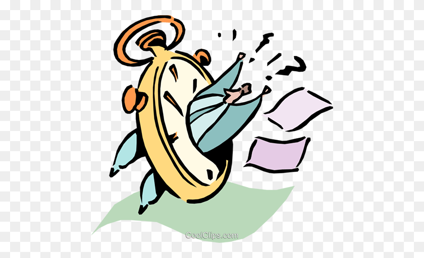 480x452 Time Management Royalty Free Vector Clip Art Illustration - Rush Clipart