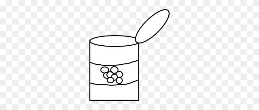 260x299 Tin Can Food Clipart - Gum Clipart Black And White