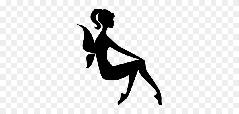 300x340 Tinker Bell Fairy Pixie Silhouette Decal - Peter Pan Clipart Black And White
