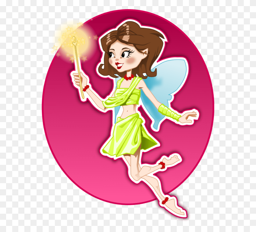 566x700 Tinkerbell With Wand Clip Art - Tinkerbell Clipart