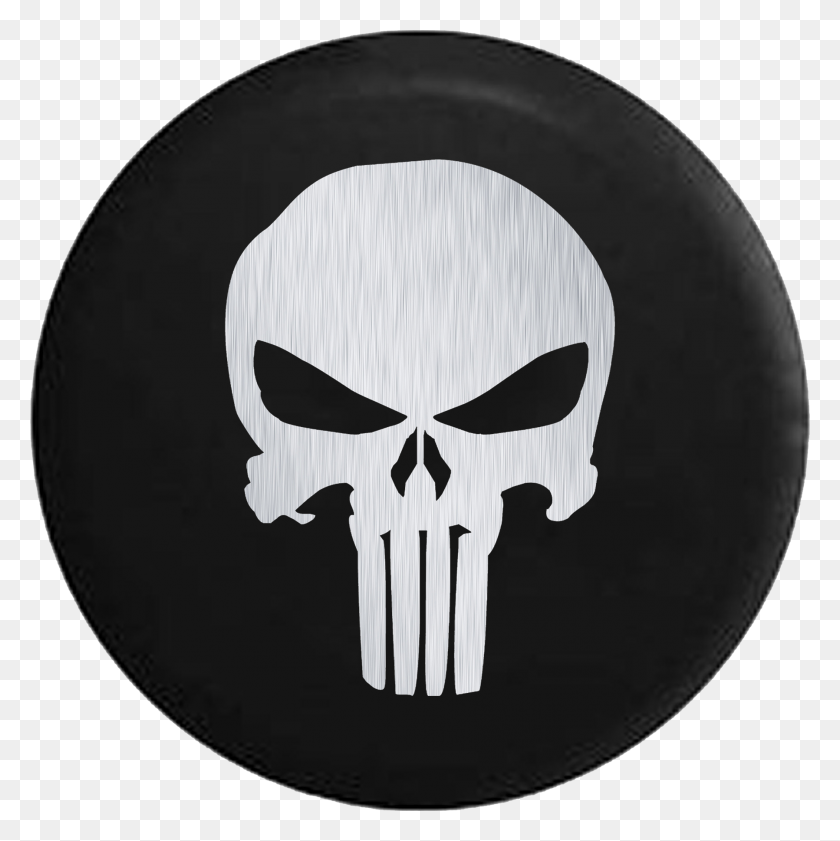 1797x1800 Tire Cover Pro Brushed Aluminum American Patriot Punisher Skull - Punisher Skull PNG