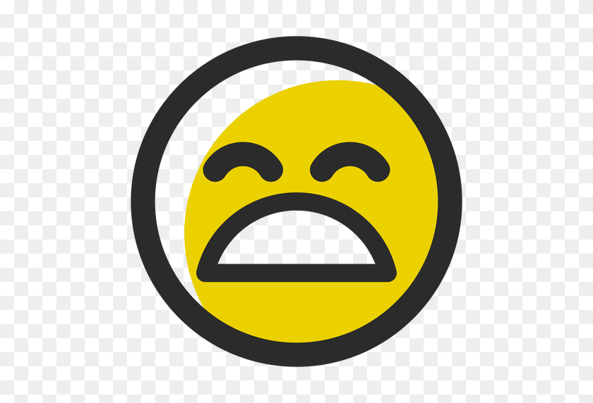 512x512 Tired Colored Stroke Emoticon - Tired PNG