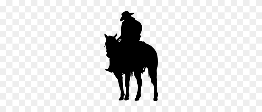 300x300 Tired Cowboy And Horse Sticker - Cowboy Silhouette PNG