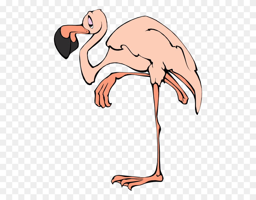 486x599 Tired Flamingo Clip Art - Tired Clipart