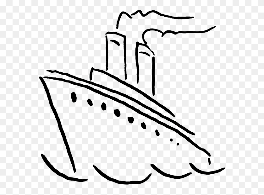 600x562 Титаник Черно-Белый Клипарт - Титаник Клипарт