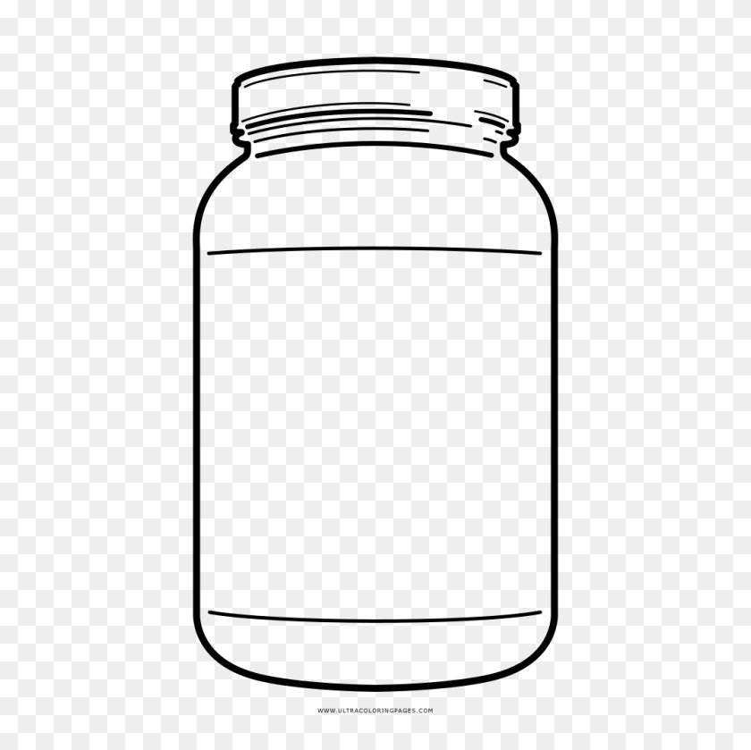 1000x1000 To Jar Coloring Page - Canning Jar Clip Art