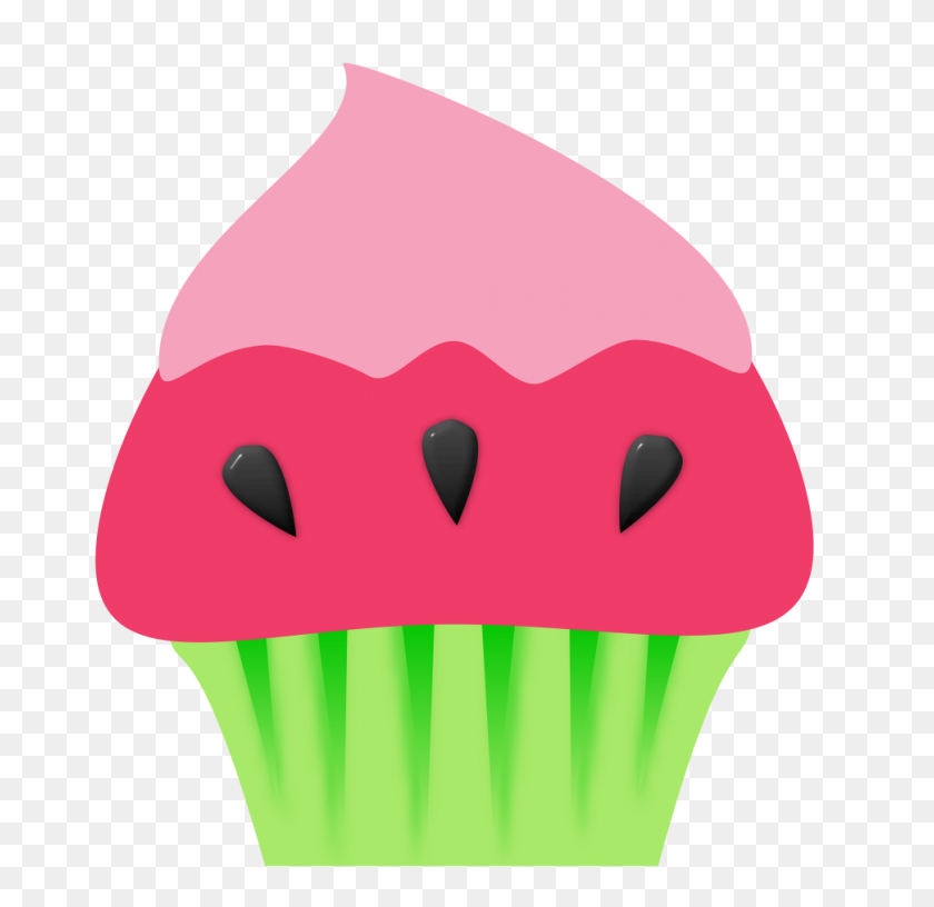 971x942 To Make The Cupcakes, Add A Few Drops Of Limegreen Food Colouring - Watermelon Slice Clipart