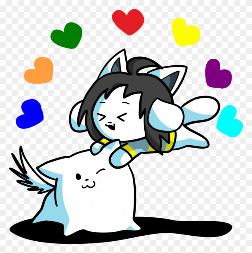 891x896 Toby And Temmie - Temmie PNG
