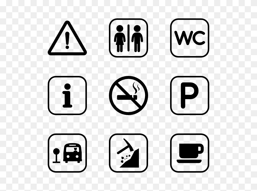 600x564 Toilet Icons - Restroom Sign Clipart