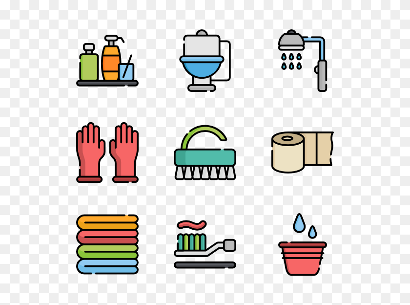 600x564 Toilet Icons - Kids Cleaning Bathroom Clipart