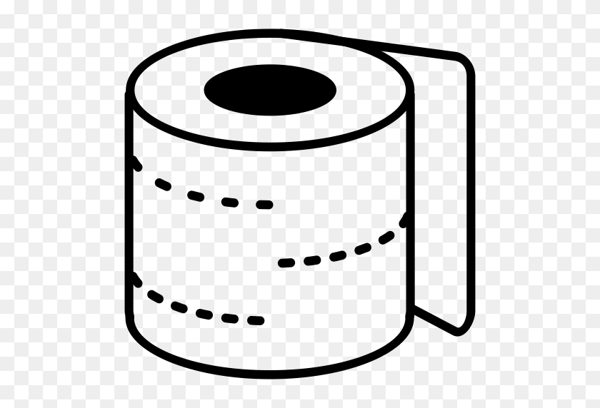 512x512 Toilet Paper, Lavatory Paper, Paper, Toilet Icon - Toilet Clipart Black And White