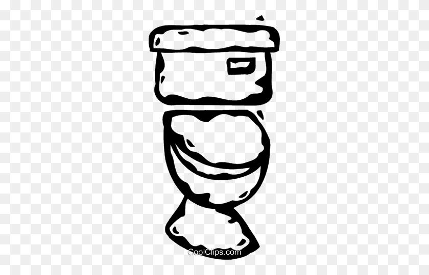 257x480 Toilet Royalty Free Vector Clip Art Illustration - Toilet Clipart Black And White