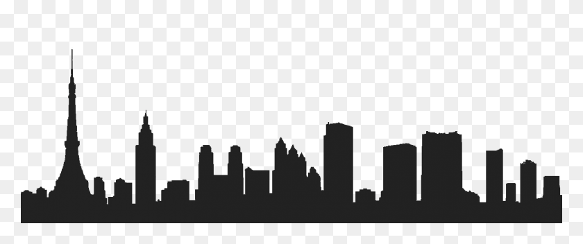 1600x600 Tokyo Clipart - City Skyline Silhouette PNG