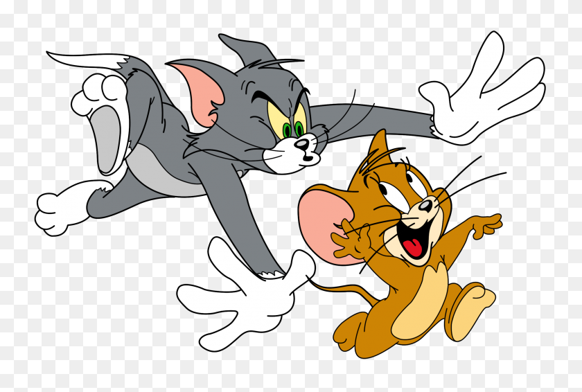 2395x1556 Tom And Jerry Free Png Clip Art - Vs Clipart