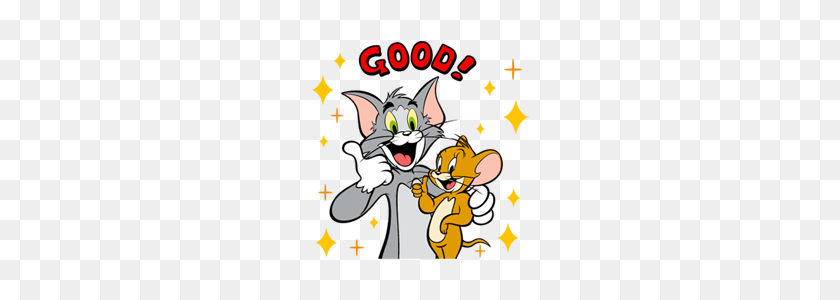 254x240 Tom Y Jerry De La Etiqueta Engomada - Tom Y Jerry Png