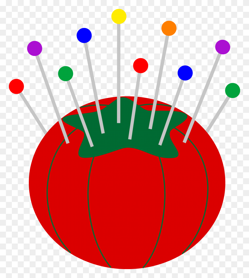 5987x6724 Tomato Pin Cushion With Pins - Tomato Clipart Free