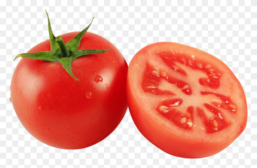 1647x1036 Tomato With Slice - Tomato Slice PNG