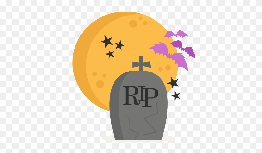 432x432 Tombstone With Moon Scrapbook Cute Clipart - Tombstone Clipart