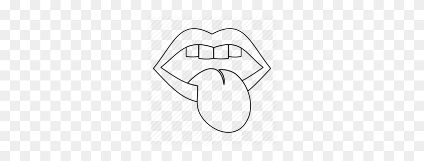 260x260 Tongue Black And White Clipart - Open Mouth Clipart Black And White