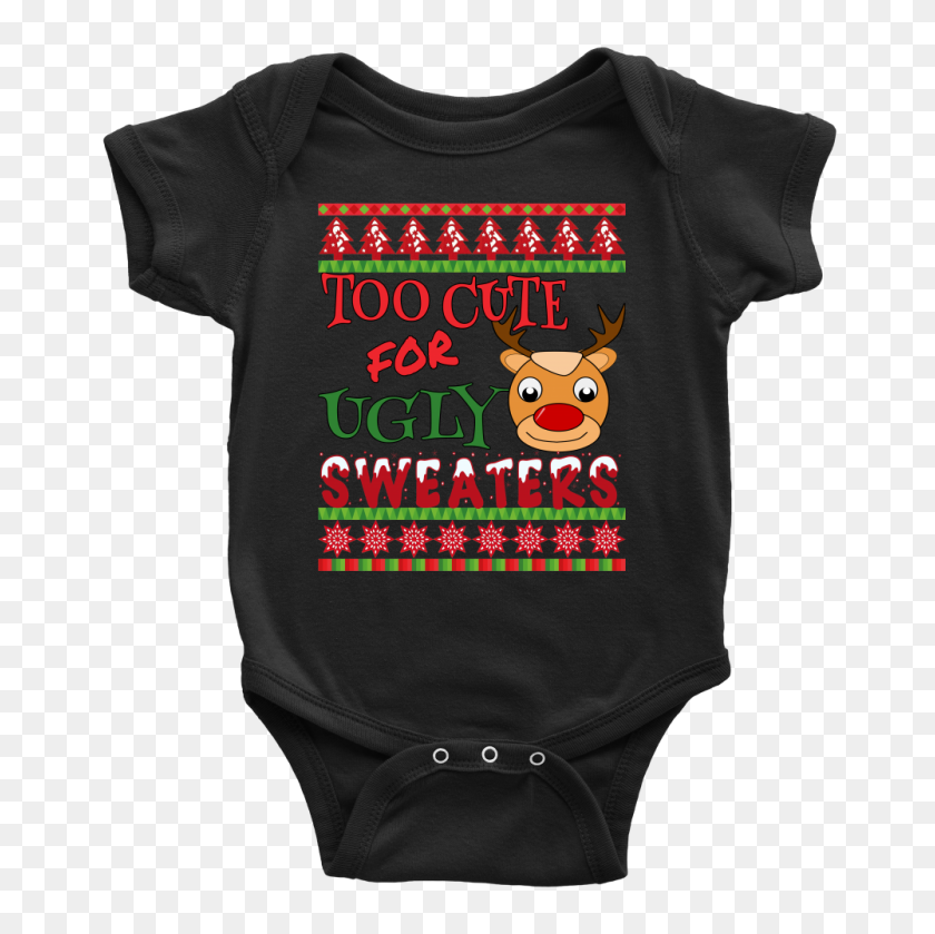 1000x1000 Too Cute For Ugly Sweaters - Ugly Christmas Sweater PNG