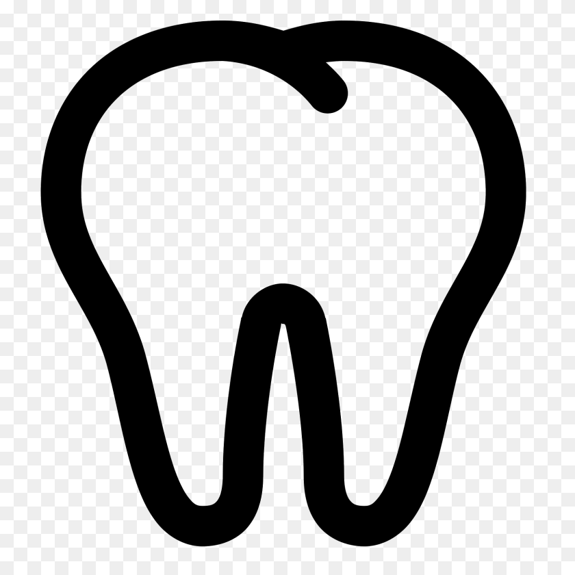 1600x1600 Tooth Icon - Tooth Black And White Clipart