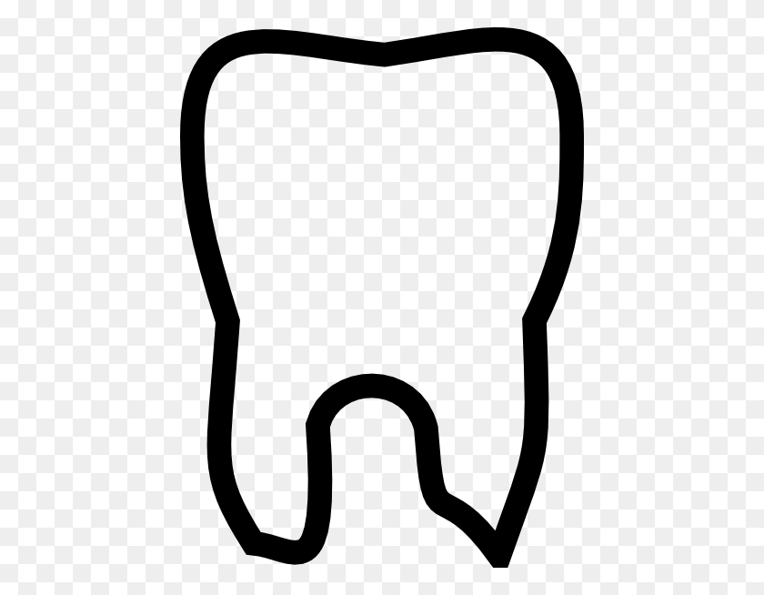 444x594 Tooth Outline Clip Art - Tooth Outline Clipart