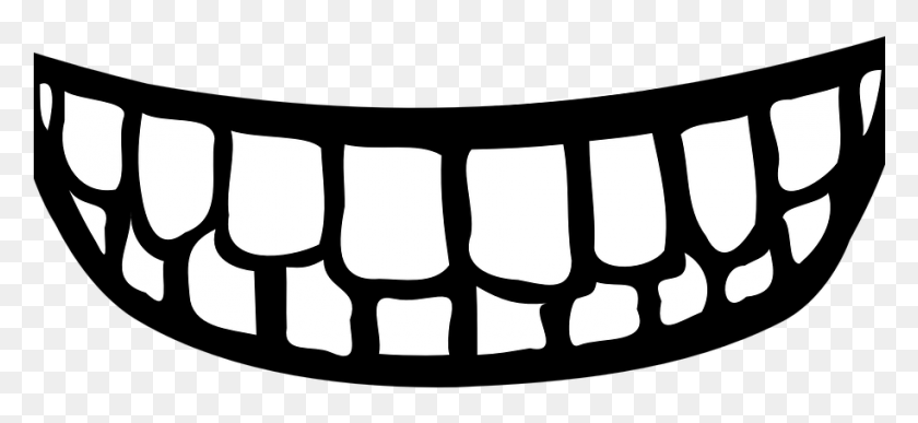 915x384 Tooth Outline Png - Smile Mouth Clipart