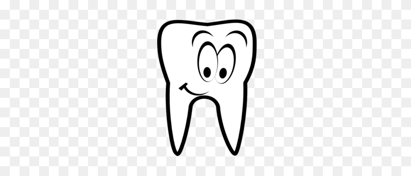 226x300 Зуб Улыбающийся Векторный Клипарт Зубной Клипарт - Черно-Белый Клипарт Для Стоматолога