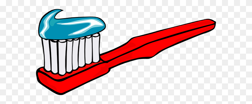 600x289 Toothbrush With Toothpaste Clip Art Free Vector - Toothbrush Clipart