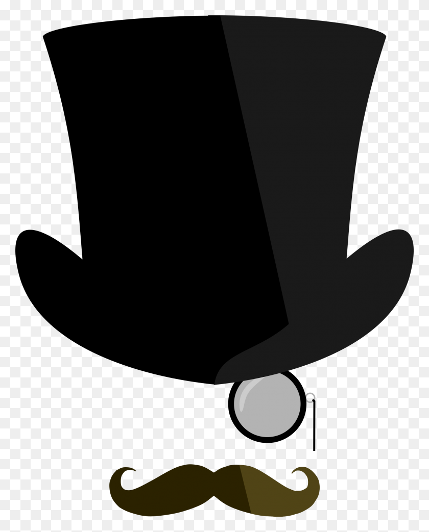 1903x2400 Top Hat, Moustache, Monocle Icons Png - Bowler Hat PNG
