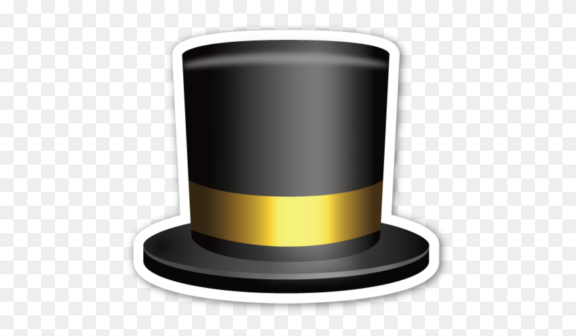 480x430 Top Hat Smileys Emoji, Emoji Stickers And Emoticon - Top Hat Clipart Blanco Y Negro