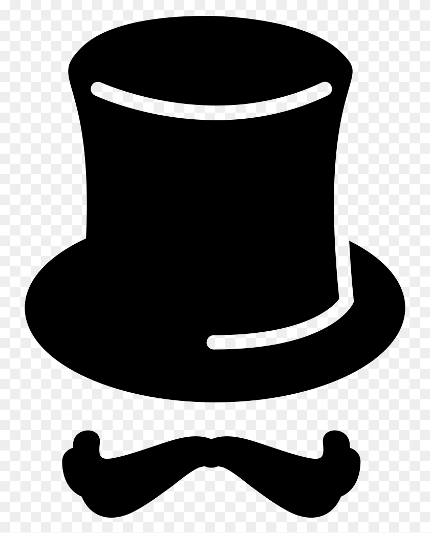 744x981 Top Hat With Moustache Png Icon Free Download - Tophat PNG