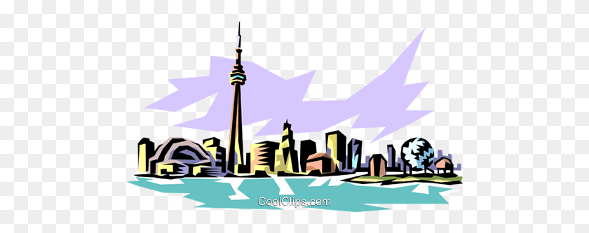 480x273 Toronto Skyline Royalty Free Vector Clipart Illustration - Skyline Clipart